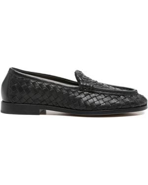 Bottega Veneta Silenzio Leather Loafers - Black