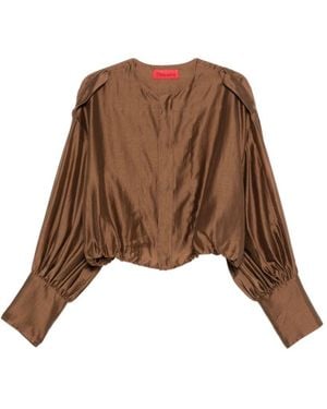 THE LATEST Diana Crewneck Blouse - Brown