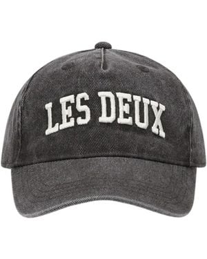 Les Deux Cappellino Da Baseball Morbido Lavato Collage - Nero