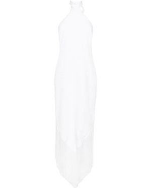 ‎Taller Marmo Abito Lungo Nina Con Frange - Bianco