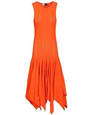 Loewe Cotton Long Dress - Orange