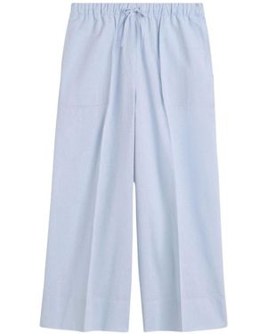 TOTEME Linen And Cotton Blend Trousers - Blue