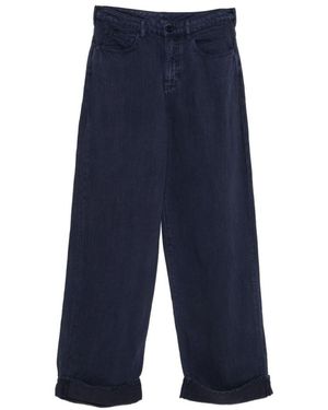 Emporio Armani Linen Blend Trousers - Blue
