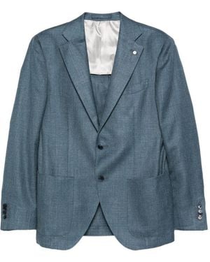 Luigi Bianchi Wool, Silk And Linen Jacket - Blue