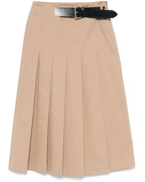 Semicouture Mimi Cotton Midi Skirt - Natural