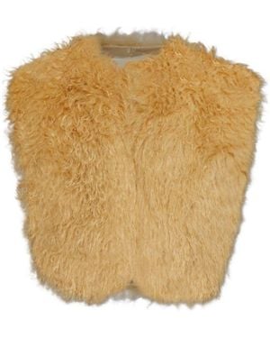 Isabel Marant Florana Faux Fur Vest - Natural