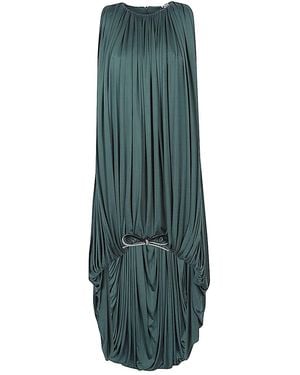 Loewe Silk Draped Dress - Green