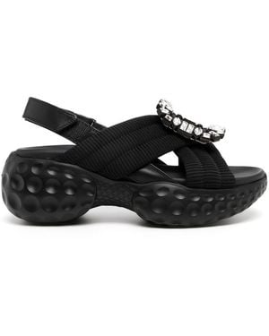 Roger Vivier Viv Run Slingback Sandals - Black