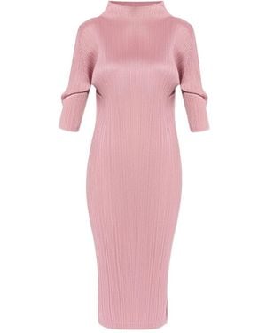 Pleats Please Issey Miyake Pleated Midi Dress - Pink