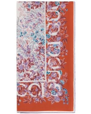 Gucci Printed Silk Foulard - Red