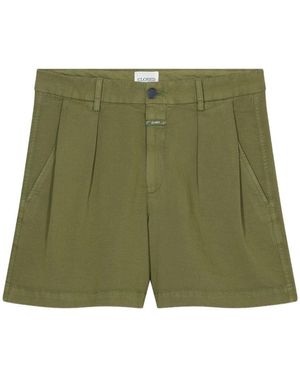 Closed Cotton And Linen Shorts - Green