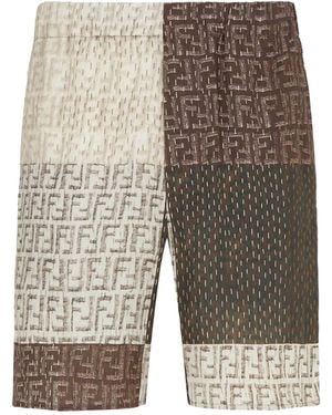 Fendi Bermuda Ff Patchwork - Grigio