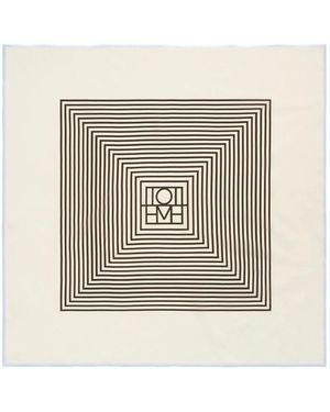 TOTEME Monogram Silk Foulard - White