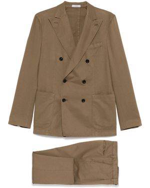 Boglioli Linen Double-Breasted Suit - Natural