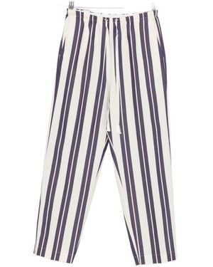 forte_forte Striped Drawstring Trousers - White
