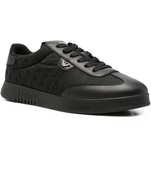 Emporio Armani Logo Trainers - Black