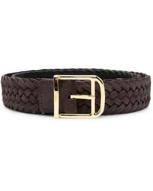 Brioni Suede Leather Belt - White
