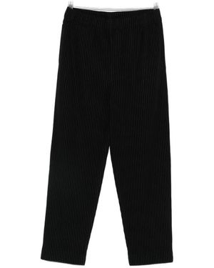 Homme Plissé Issey Miyake Pleated Slim Trousers - Black