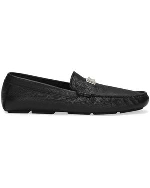 Dolce & Gabbana Leather Loafer With Logo - Black
