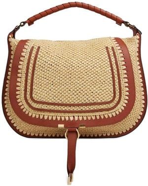 Chloé Chloé Marcie Medium Rafia Tote Bag - Metallic