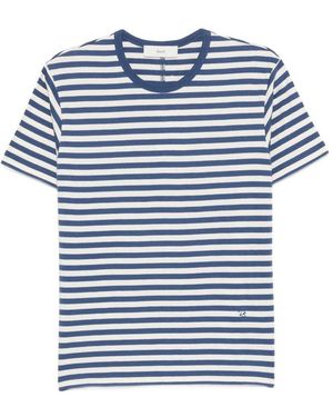 DUNST Striped Cotton T-Shirt - Blue