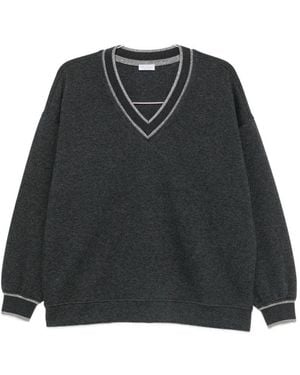 Brunello Cucinelli Maglione A Collo A V - Nero