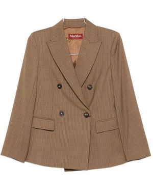 Max Mara Wool Double-Breasted Jacket - Brown