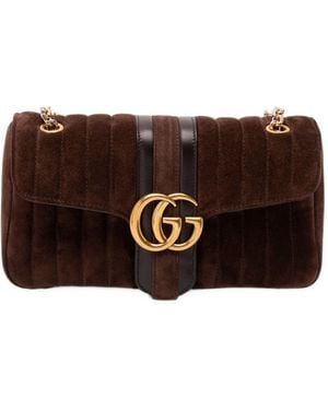 Gucci Borsa A Spalla Media Gg Marmont - Marrone