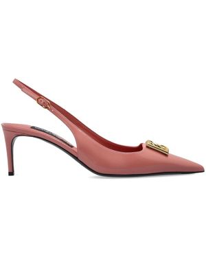 Dolce & Gabbana Decolleté Slingback Dg Logo - Rosa