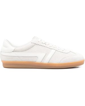 Closed Leather Sneakers - White