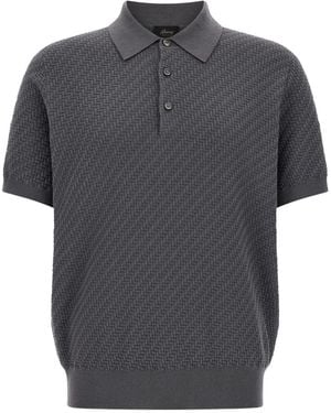 Brioni Cashmere And Cotton Polo Shirt - Grey