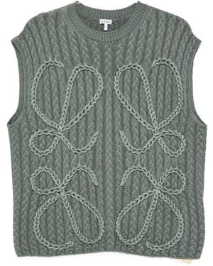 Loewe Anagram Wool Vest - Green
