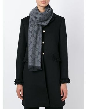 Gucci Gg Wool Scarf - Black