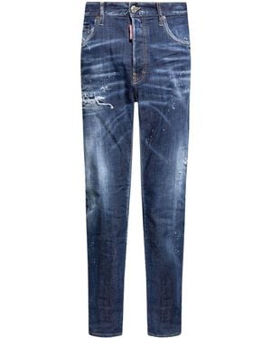 DSquared² Straight Jeans With A Lived-In Effect - Blue