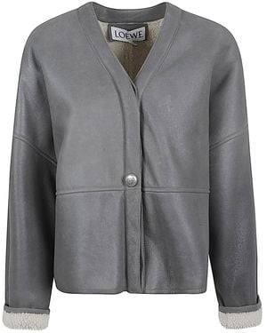 Loewe Pebble Leather Jacket - Grey