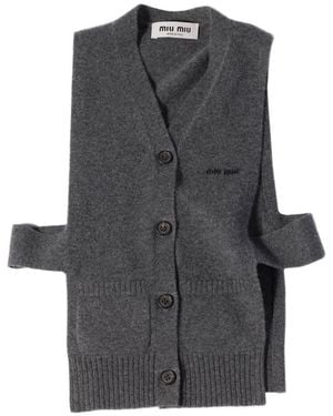 Miu Miu Cashmere Cardigan - Grey