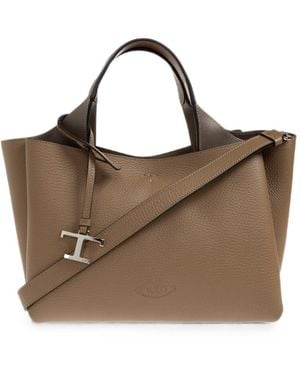 Tod's Borsa Tote Mini T Timeless - Marrone