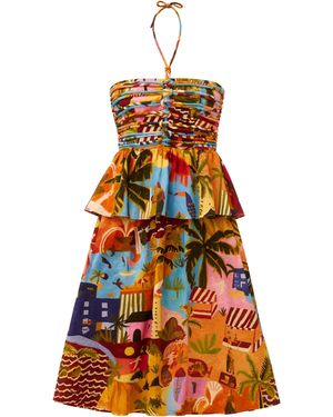 FARM Rio Tropical Painting Dress - White