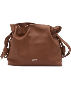 Loewe Flamenco Medium Leather Clutch - Brown