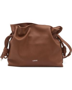 Loewe Flamenco Medium Leather Clutch - Brown