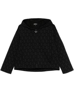 Emporio Armani Felpa Con Logo Allover - Nero