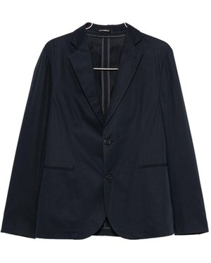 Emporio Armani Cotton Single-Breasted Suit - Blue