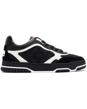 Gucci Re-Web Leather Trainers - Black