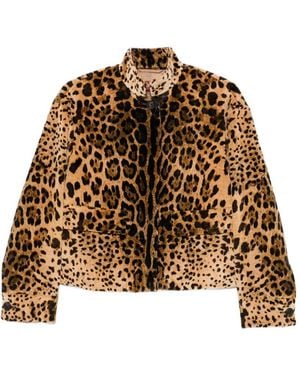 Max Mara Printed Cotton Blouson Jacket - Brown