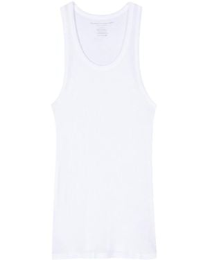 Majestic Ribbed Viscose Tank Top - White