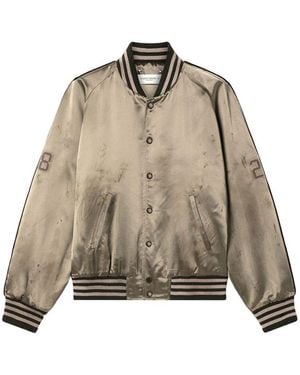 Golden Goose Satin Bomber Jacket - Natural