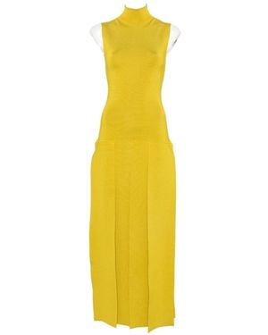 Alaïa Abito Maxi Plissettato - Giallo