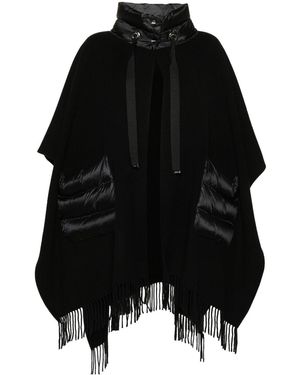 Herno Wool And Nylon Cape - Black