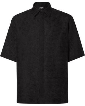 Fendi Camicia Ff Jacquard - Nero