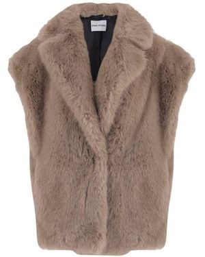 Stand Studio Kinley Faux Fur Vest - Brown